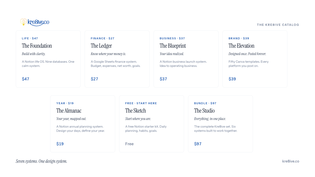 The Studio — kre8ive catalog